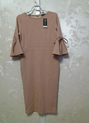 Платье с воланами на рукавах select