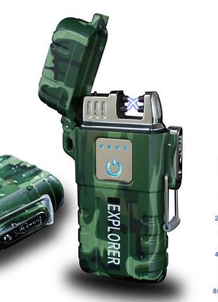 Зажигалка импульсная jl317 explorer, ветрозащитная зажигалка, зажигалка юбс с гравировкой