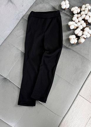 Лосины черные, рубчик мустанг