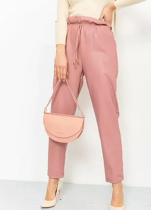 Лосини669 шкірзам р.42-44-46-48 з високою талією на зав*язках