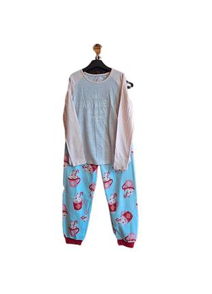 Пижама с флисовыми брюками на девочку 134/140