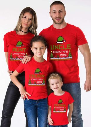 Набор: футболки фэмили лук family look для всей семьи "chrisrmas" push it1 фото