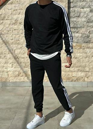 Спортивный мужской костюм двойка повседневный с полосками двунитка 46-48,50-52,54-56