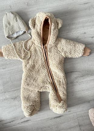 Осінній комбінезон  для новонароджених.+шапочка в подарунок