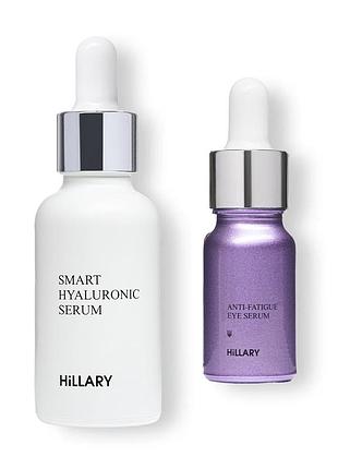 Гиалуроновая сыворотка hillary smart hyaluronic, 30 мл + восстанавливающая сыворотка вокруг глаз hillary anti-fatigue, 10 мл