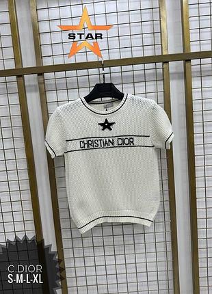 Женская белая ажурная вязаная кофта с коротким рукавом