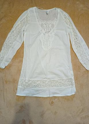 Блузка, легкая, с ажурным узором