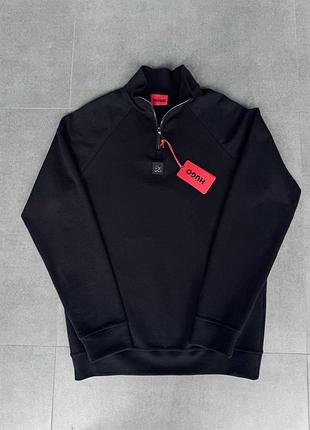 Чоловічий світшот за замочку чорний hugo boss