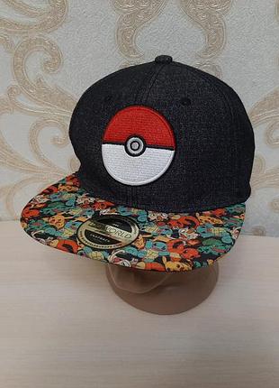 Стильна кепка бейсболка сніпбек pokémon poké ball grey snapback — bioworld