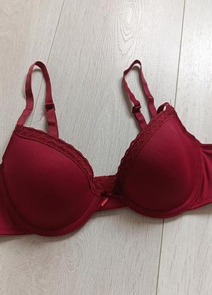 Бюстгальтер базовый красный бюст гладкий лиф ажурный secret possesions 32b 70b