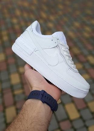 Nike air force 1 shadow white silver женские кроссовки весна - осень / кеды найк
