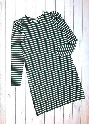 1+1=3 шикарное зеленое платье-миди хлопок в полоску boden, размер 44 - 46