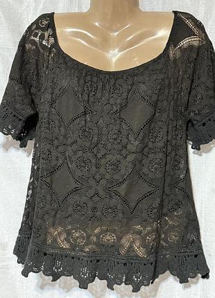 Блуза ажурна на підкладці (італія)