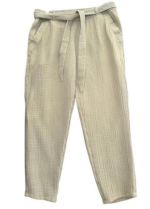 Брюки из муслина светло-оливкового цвета, р.48-50