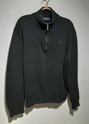Кофта зип 1/3 polo ralph lauren zip polo xl 100% шелковистый хлопок