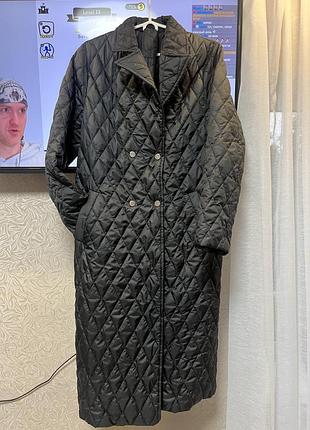 Пальто женское длинное стильное черное куртка
