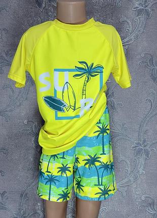 Летний купальный костюм 11-12 лет (152 см рост) для мальчика футболка шорты для плавания