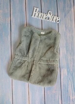 Зеленая жилетка из искусственного меха для девочки от next