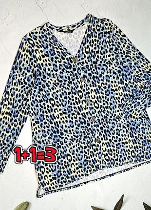 🎁1+1=3 стильна леопардова блуза блузка evans, розмір 52 - 54