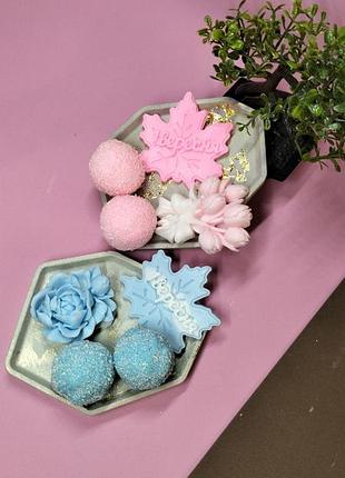 Набор мыло + сахарные скрабы на подставке | подарок ручной работы