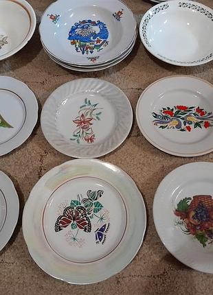 Детские фарфоровые тарелочки с ежиком из ссср цена за 3 штуки
