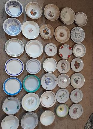 Детские фарфоровые тарелочки с ежиком из ссср цена за 3 штуки