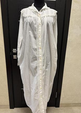 Нічна сорочка на ґудзиках, з мереживом, ночнушка