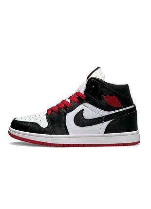 Кроcівки жіночі  nike air jordan 1 retro black red