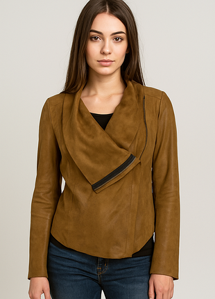 Куртка женская байкерская из искусственной замши р.l