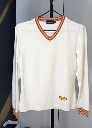 Пуловер бархатный белый кремовый пуловер