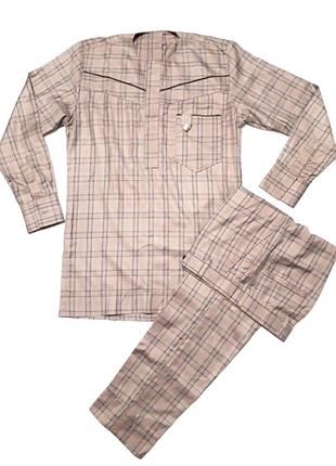 Новий  чоловічий авторський костюм в клітинку  у східному стилі в пастельних тонах р s