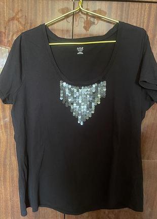 Яскрава жіноча футболка з пайєткамі р 2xl