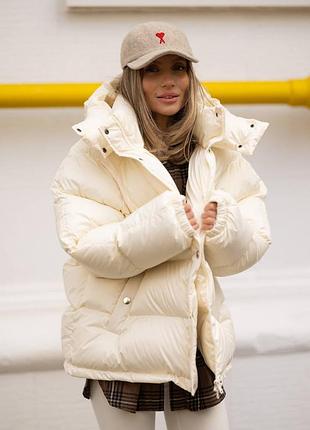 Мега крутой пуховик из эко пуха, оверсайз, куртка, шелутик, курточка теплая зима