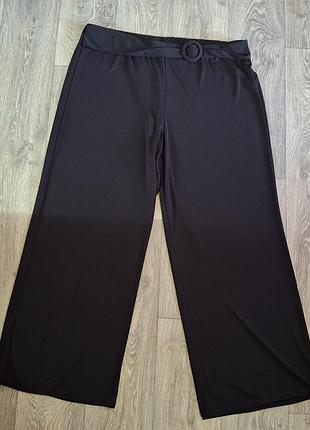 Штани, брюки легкі широкі чорні, батал, розмір 58 (арт1940)