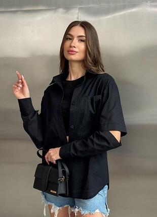 Сорочки жіночі з ро разом на рукаві в кольорах 42/48