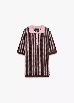 Нове коричневе вʼязане поло zara