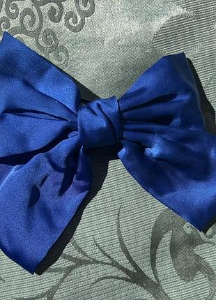 Бант синій заколка для волосся електрик