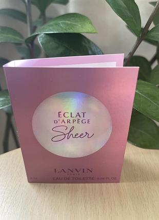 Оригінальний пробнік аромату lanvin eclat sheer, 2ml