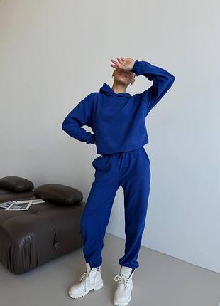 Теплий флісовий костюм худі та штани двосторонній фліс теплий