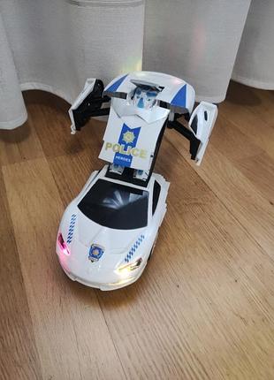 Машинка инерционная полиция трансформер свет звук двигается