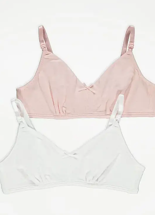George бюстгальтер для девочки из хлопка в наборе 2 шт pink white