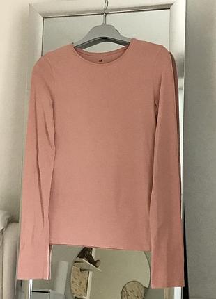 Базовий персиковий лонгслів hm с-м