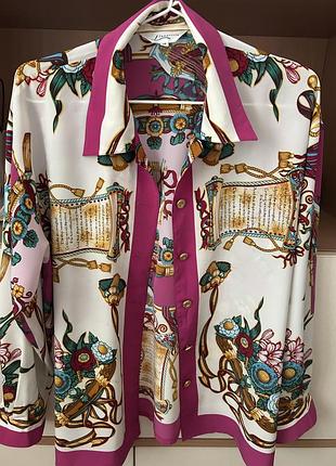 Versace, глибокий вінтаж , блуза шикарна яскрава р м