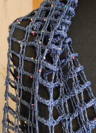 Шарф лен с пайетками