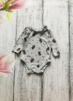 Крутой боди с длинным рукавом debenhams 0-3мес