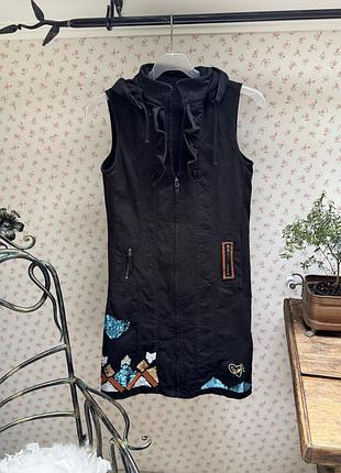 Платье, жакет длиннее с капюшоном desigual