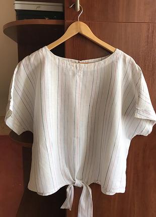 Льняная блуза большой размер. грудь 68