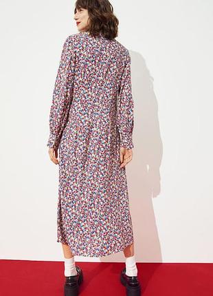 Цветочное фирменное платье миди h&m