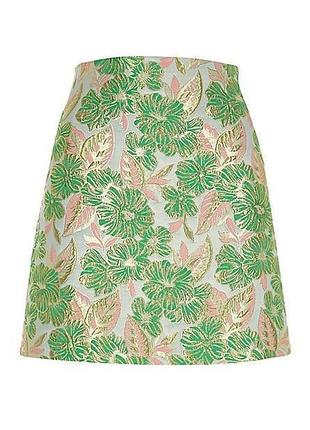 Новая мини-юбка river island из жаккарда в цветочный узор