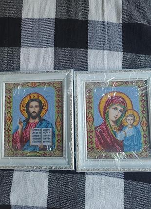 Парні ікони вишиті чеським бісером